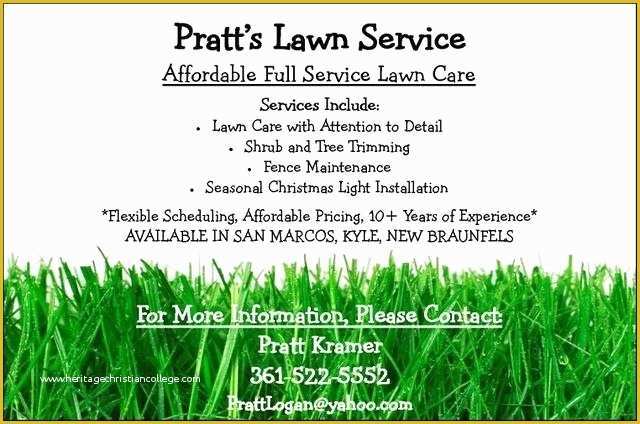 Free Landscaping Flyer Templates Of Lawn Care Flyer Template Basic Lawn Mowing Flyer Template