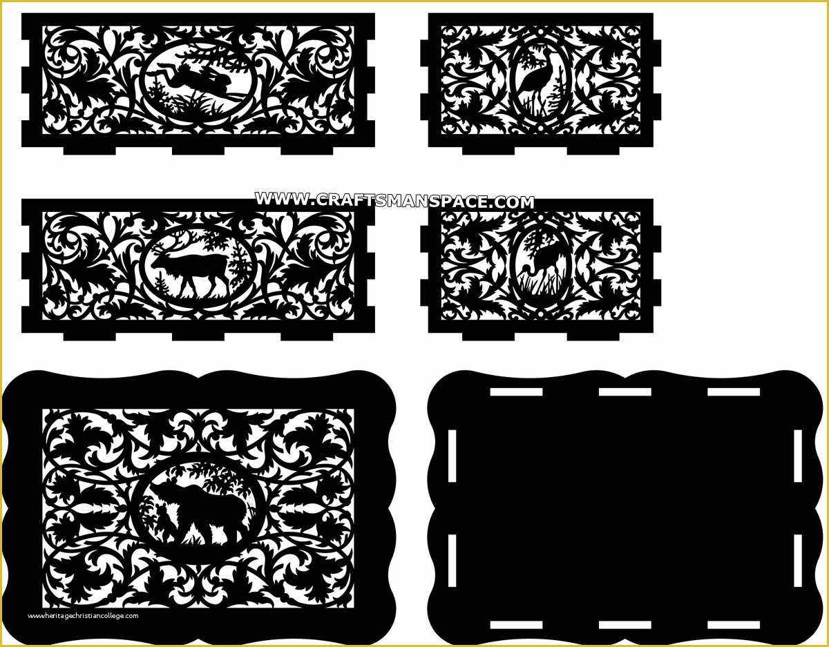 Free Laser Engraving Templates Of Scroll Saw Box Plan Parts Cutting Templates Preview
