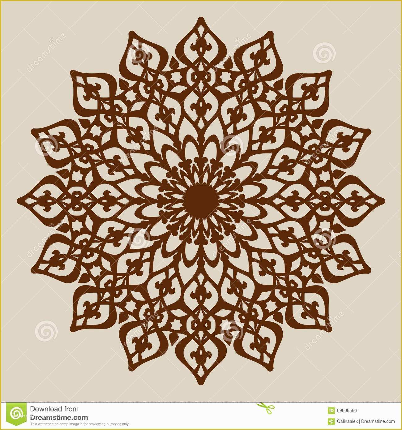 Free Laser Engraving Templates Of the Template Mandala Pattern for Decorative Rosette Stock