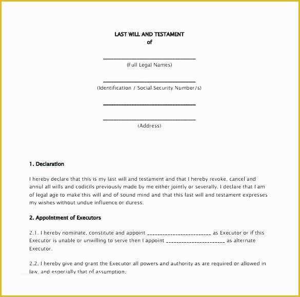 Free Last Will and Testament Template Microsoft Word Of Last Will and Testament Template form Massachusetts T