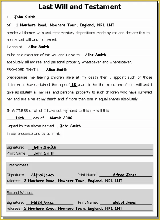 Free Last Will and Testament Template Microsoft Word Of Last Will and Testament Template