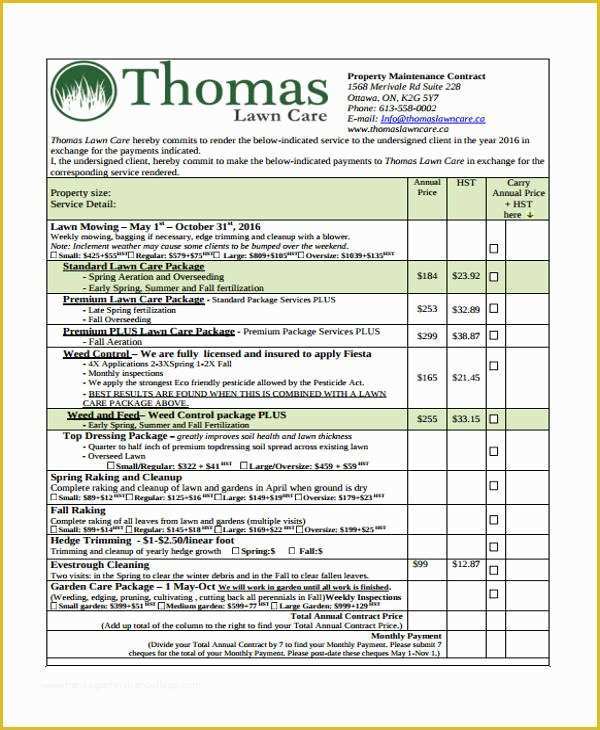 Free Lawn Care Templates Of 10 Lawn Service Contract Templates Free Sample Example