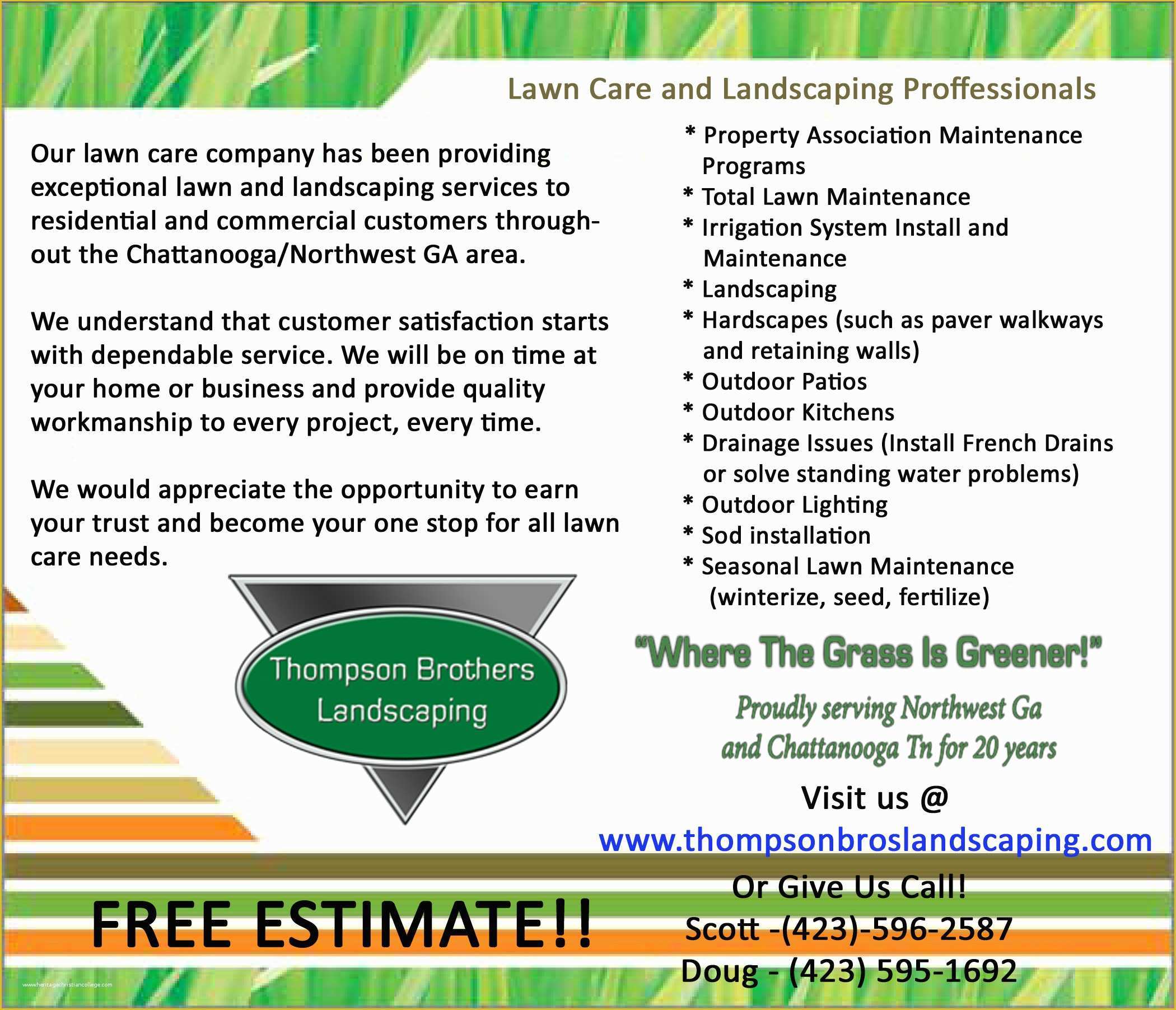 Free Lawn Care Templates Of 7 Best Of Landscape Business Flyer Design Templates
