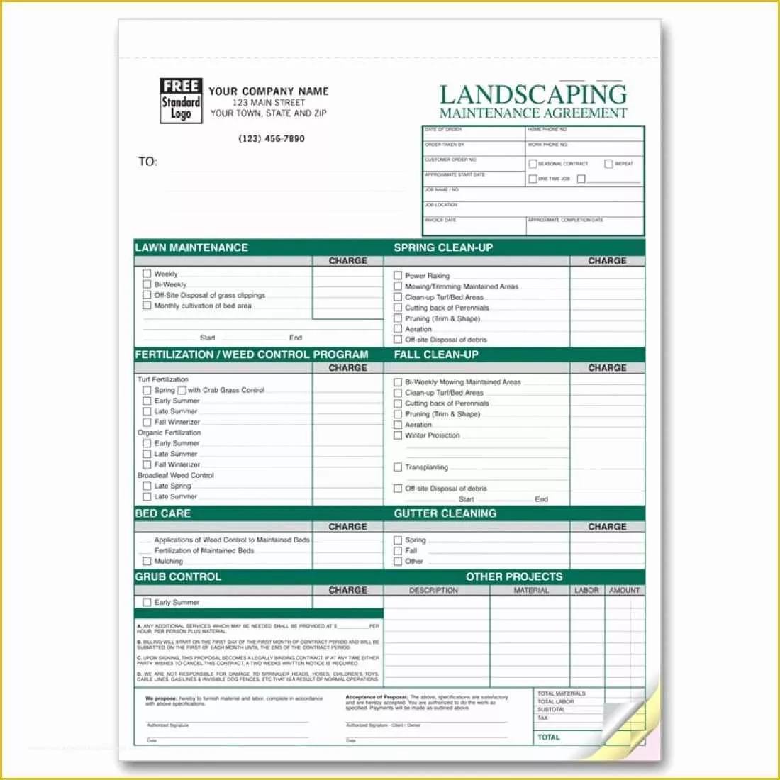 Free Lawn Care Templates Of Lawn Care Contract Printable Templates