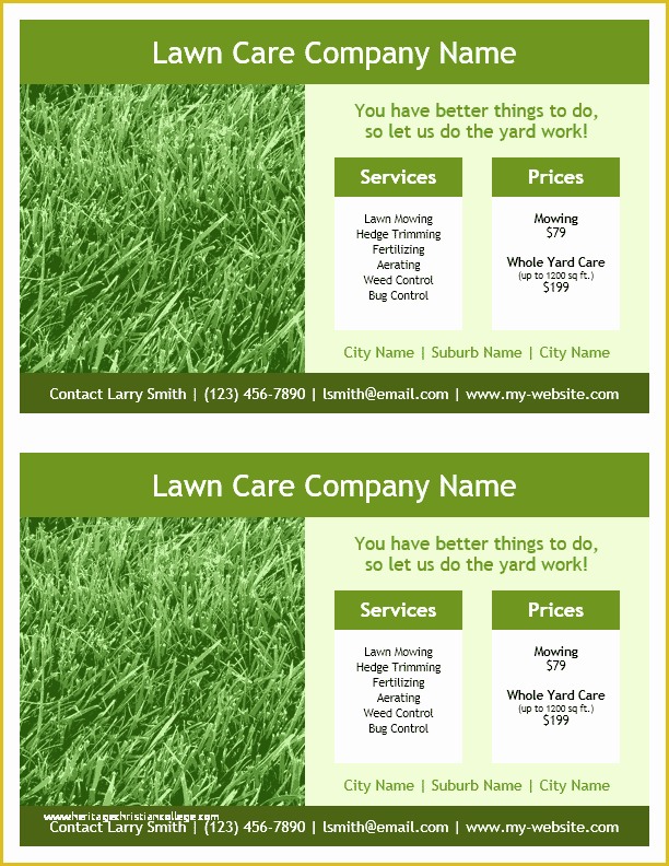 Free Lawn Care Templates Of Lawn Care Flyer Template for Word