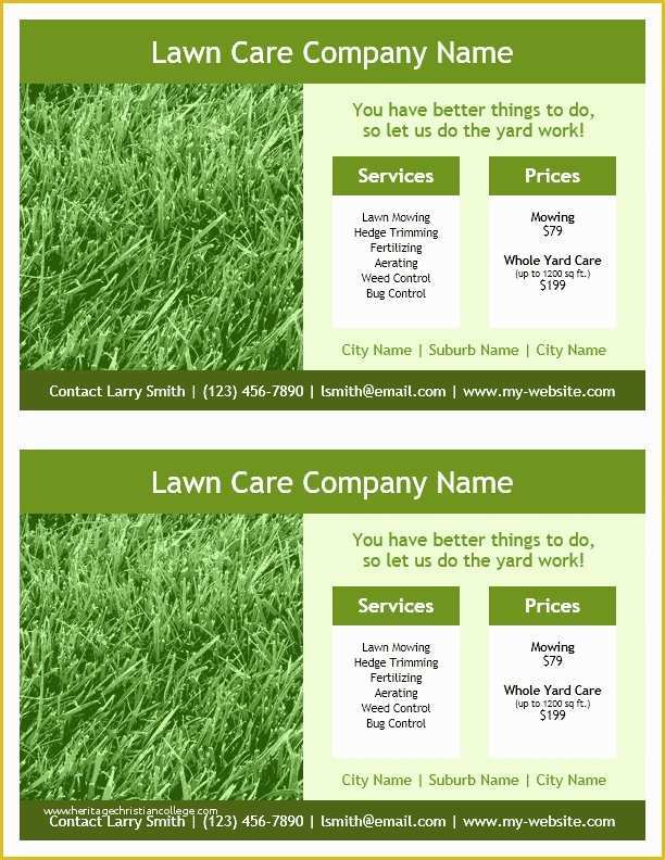 Free Lawn Care Templates Of Lawn Care Flyers Templates Icebergcoworking
