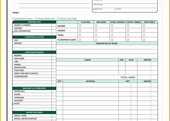 Free Lawn Care Templates Of Lawn Care Invoice Template