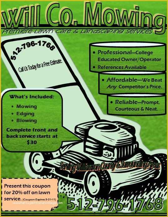 Free Lawn Mowing Service Flyer Template Of Lawn Care Flyers Examples