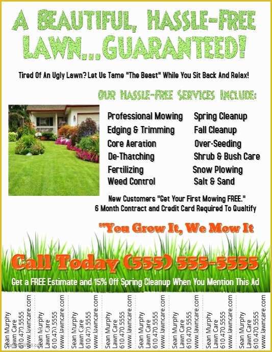 Free Lawn Mowing Service Flyer Template Of Lawn Service Template