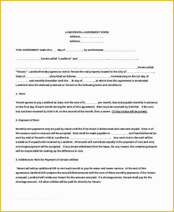 Free Lease Agreement form Template Of 20 Rental Agreement form Templates &amp; Samples Doc Pdf