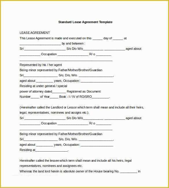 Free Lease Agreement form Template Of Agreement Template – 20 Free Word Pdf Documents Download