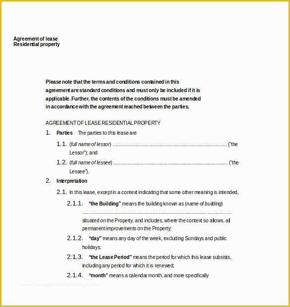Free Lease Agreement Template Word Of 26 Lease Agreement Templates Word Pdf