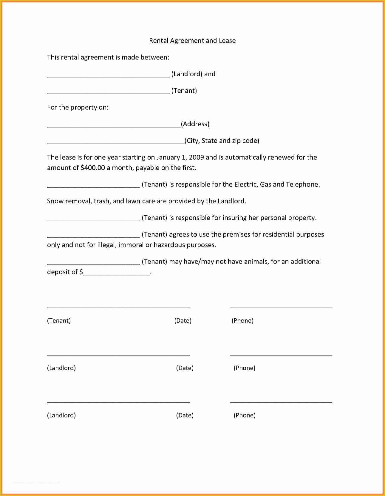 Free Lease Agreement Template Word Of 3 Residential Tenancy Agreement Template Word
