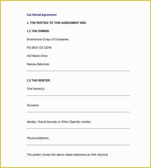 Free Lease Agreement Template Word Of Rental Agreement Template – 21 Free Word Pdf Documents