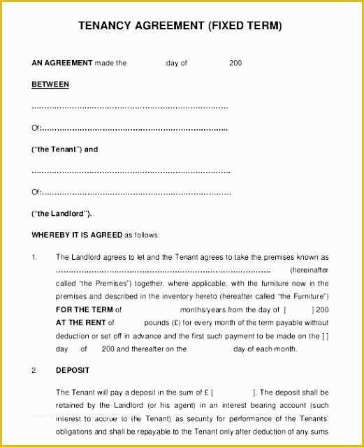 Free Lease Agreement Template Word Of Short Hold Tenancy Agreement Template Word