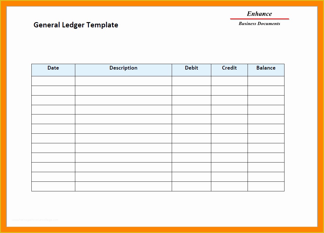 Business Ledger Template Excel Free