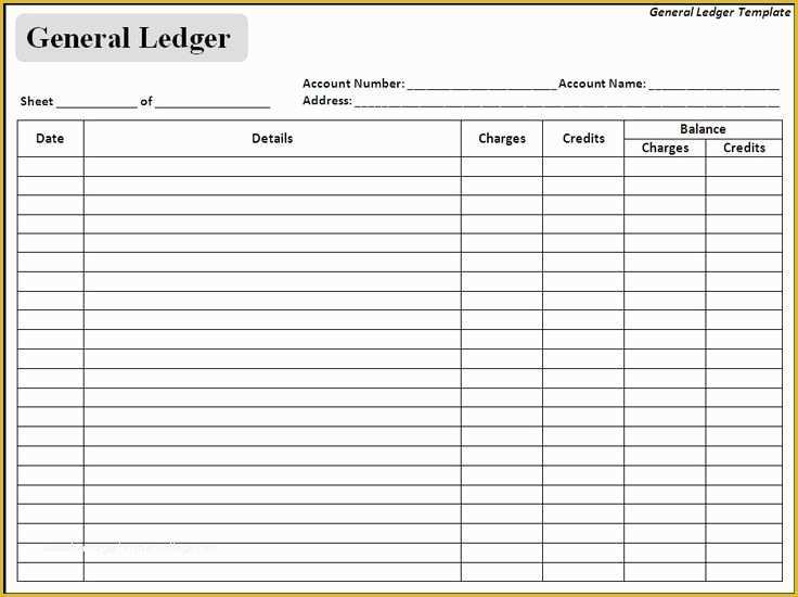 Free Ledger Template Of Blank General Ledger