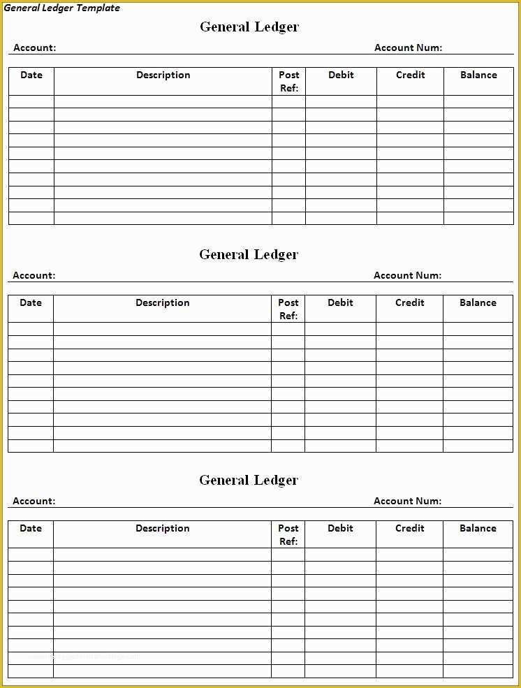 Free Ledger Template Of General Ledger format