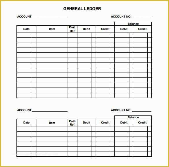 Free Ledger Template Of General Ledger Template 9 Download Free Documents In