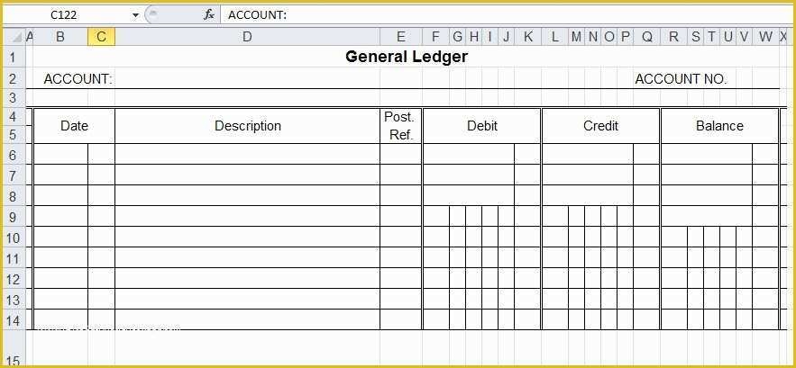 Free Ledger Template Of General Ledger Template and Free Download