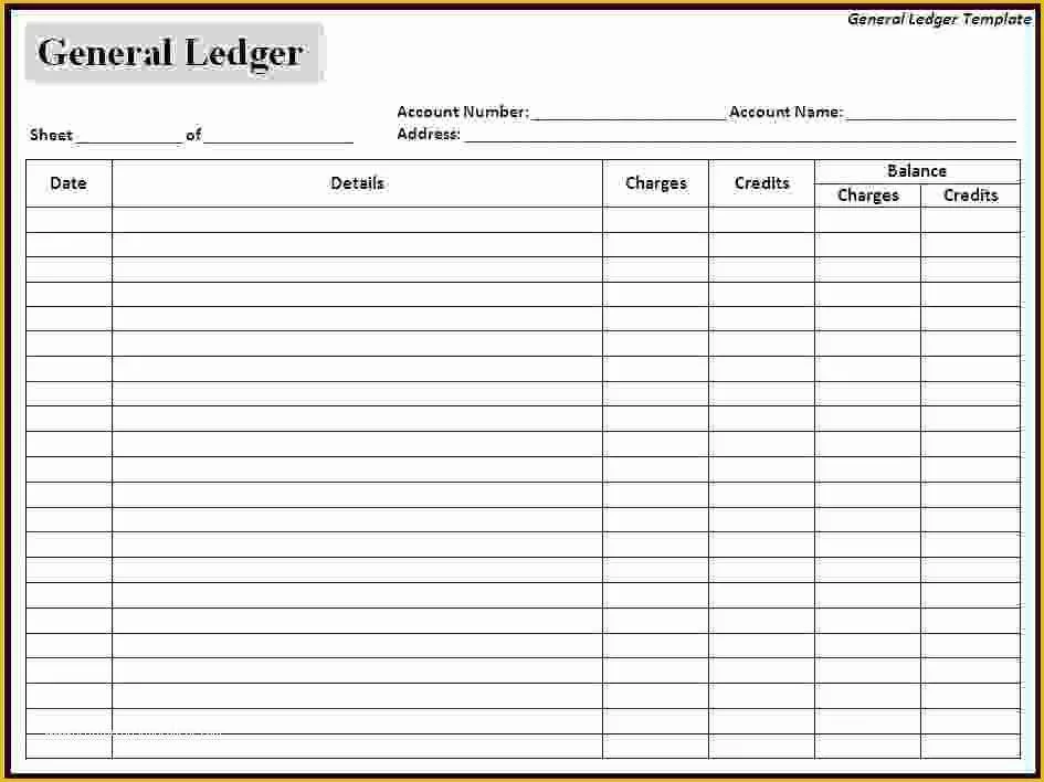 Free Ledger Template Of General Ledger Template