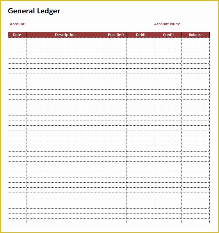 Free Ledger Template Of General Ledger Word Template … Cool Words