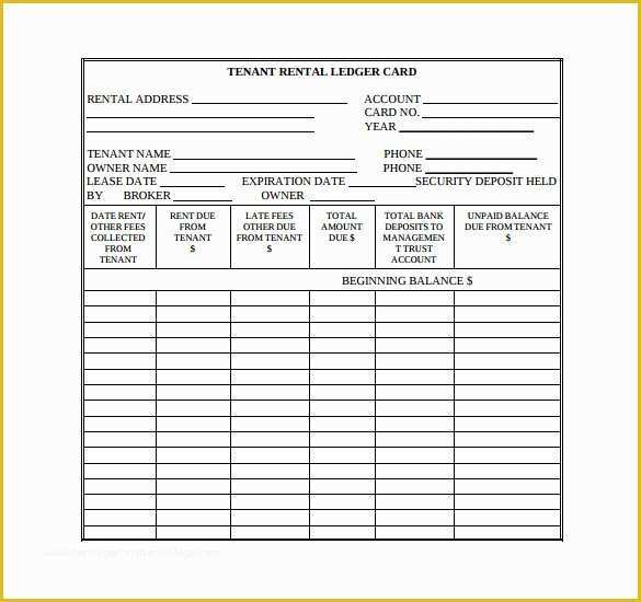 Free Ledger Template Of Sample Rental Ledger Template 9 Free Documents In Pdf