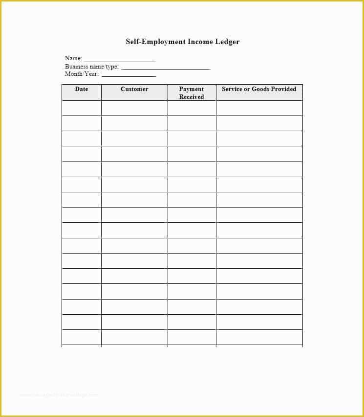 Free Ledger Template Of Self Employment Ledger 40 Free Templates & Examples