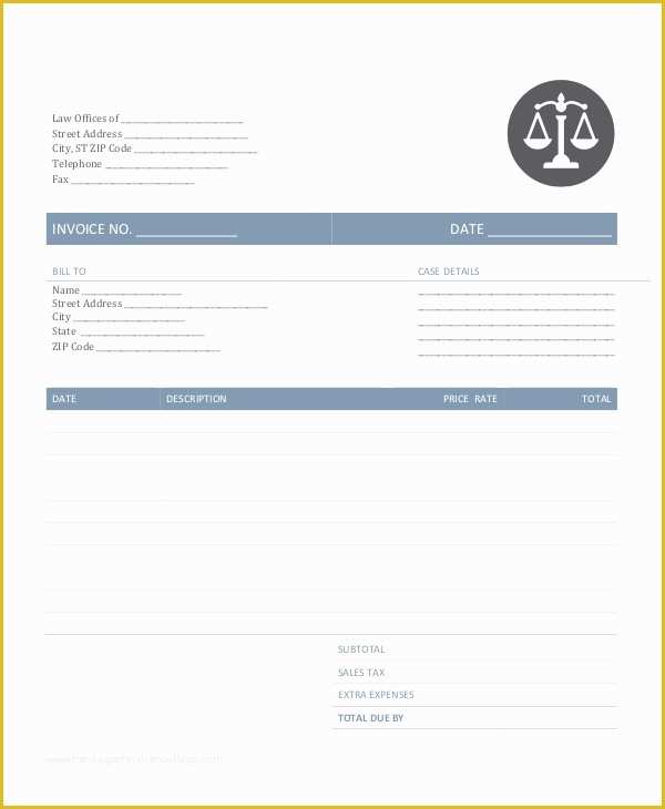 Free Legal Invoice Template Of 6 Legal Invoice Samples