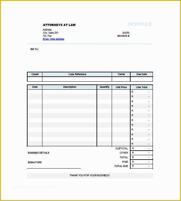 Free Legal Invoice Template Of 7 Legal Invoice Templates Doc Pdf