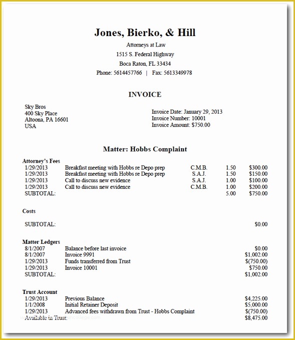 Free Legal Invoice Template Of Introducing Rocket Matter S Beautiful Law Firm Invoice
