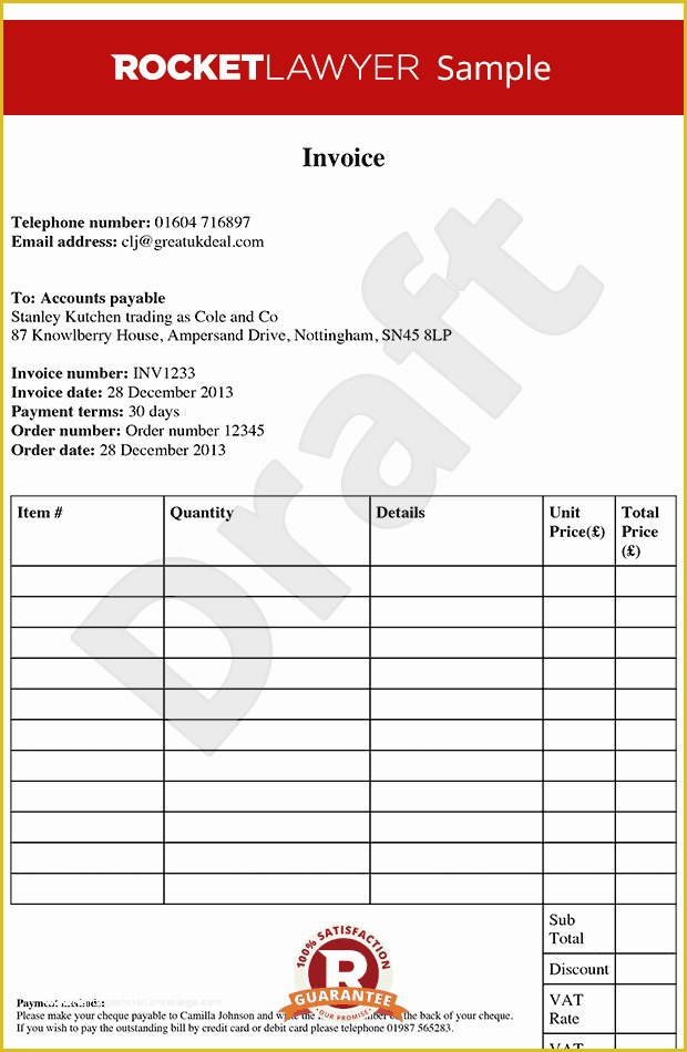 60 Free Legal Invoice Template