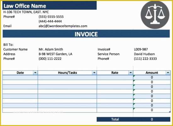 Free Legal Invoice Template Of Lawyer Receipt Template