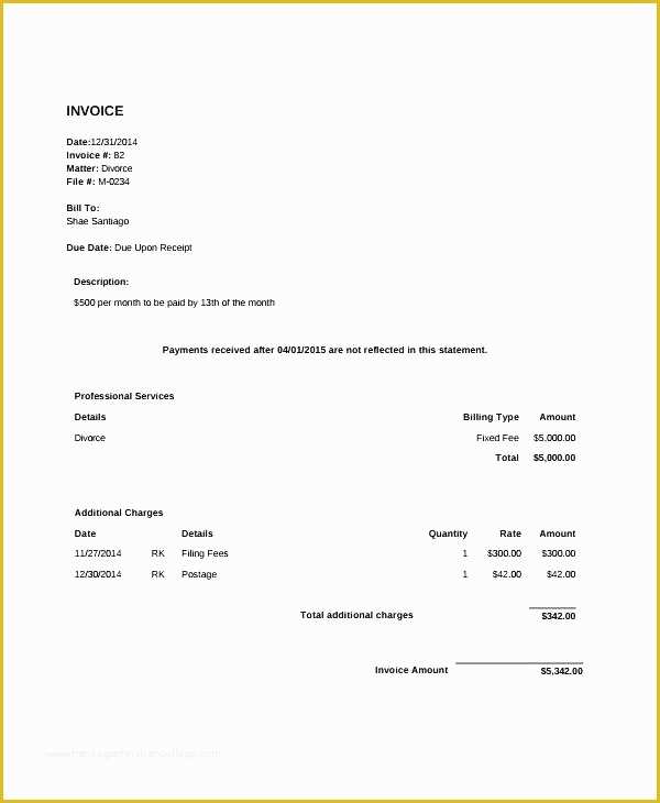 Free Legal Invoice Template Of Legal Invoice Template Word