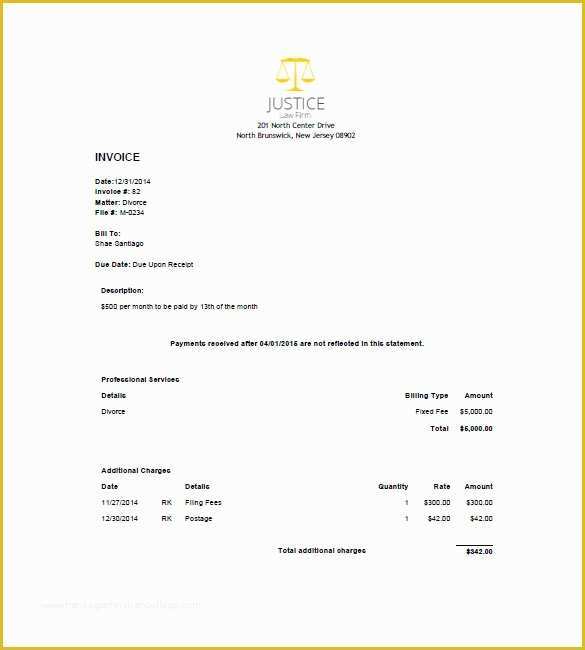 Free Legal Invoice Template Of Legal Invoice Template Word