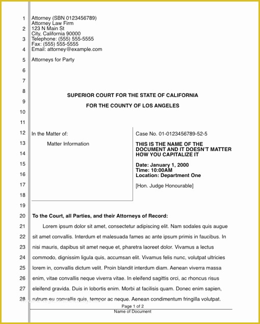 Free Legal Pleading Paper Template for Word Of Special Interrogatories California