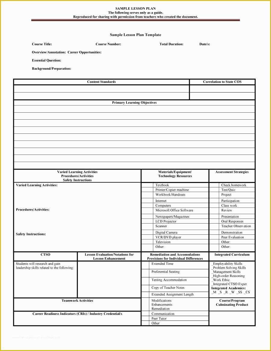 Free Lesson Plan Templates Of 44 Free Lesson Plan Templates [ Mon Core Preschool