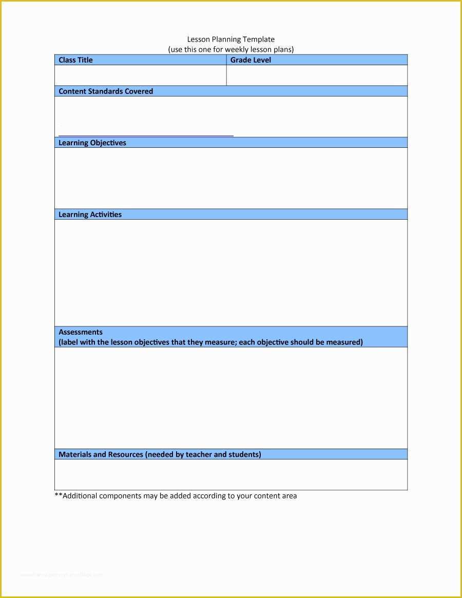 Free Lesson Plan Templates Of 44 Free Lesson Plan Templates [ Mon Core Preschool Weekly]