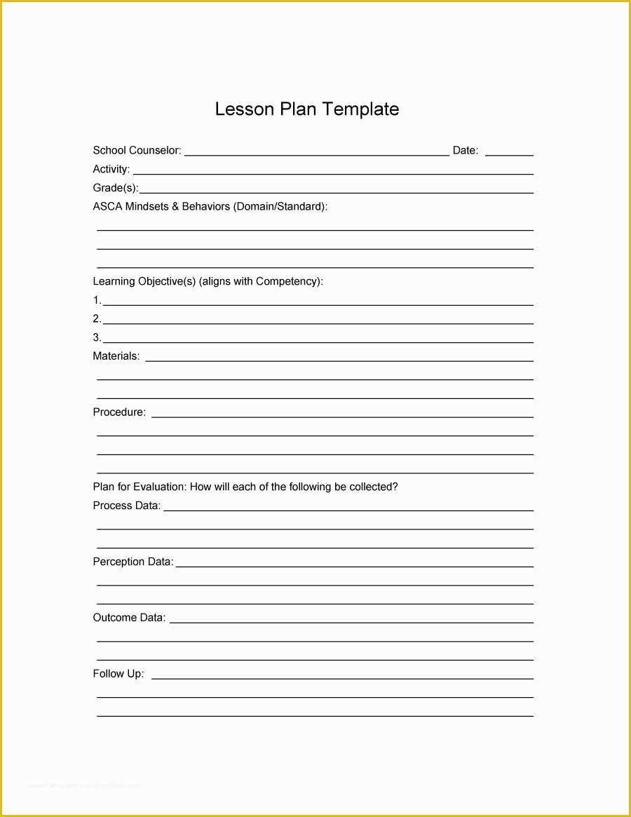 Free Lesson Plan Templates Of 44 Free Lesson Plan Templates [ Mon Core Preschool Weekly]