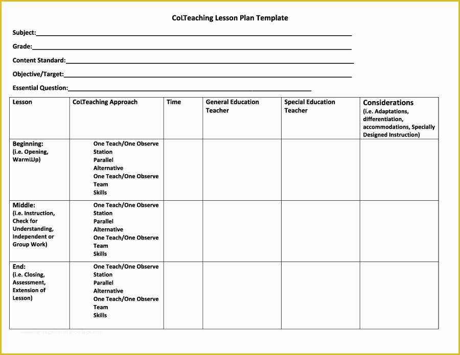 Free Lesson Plan Templates Of 44 Free Lesson Plan Templates [ Mon Core Preschool Weekly]