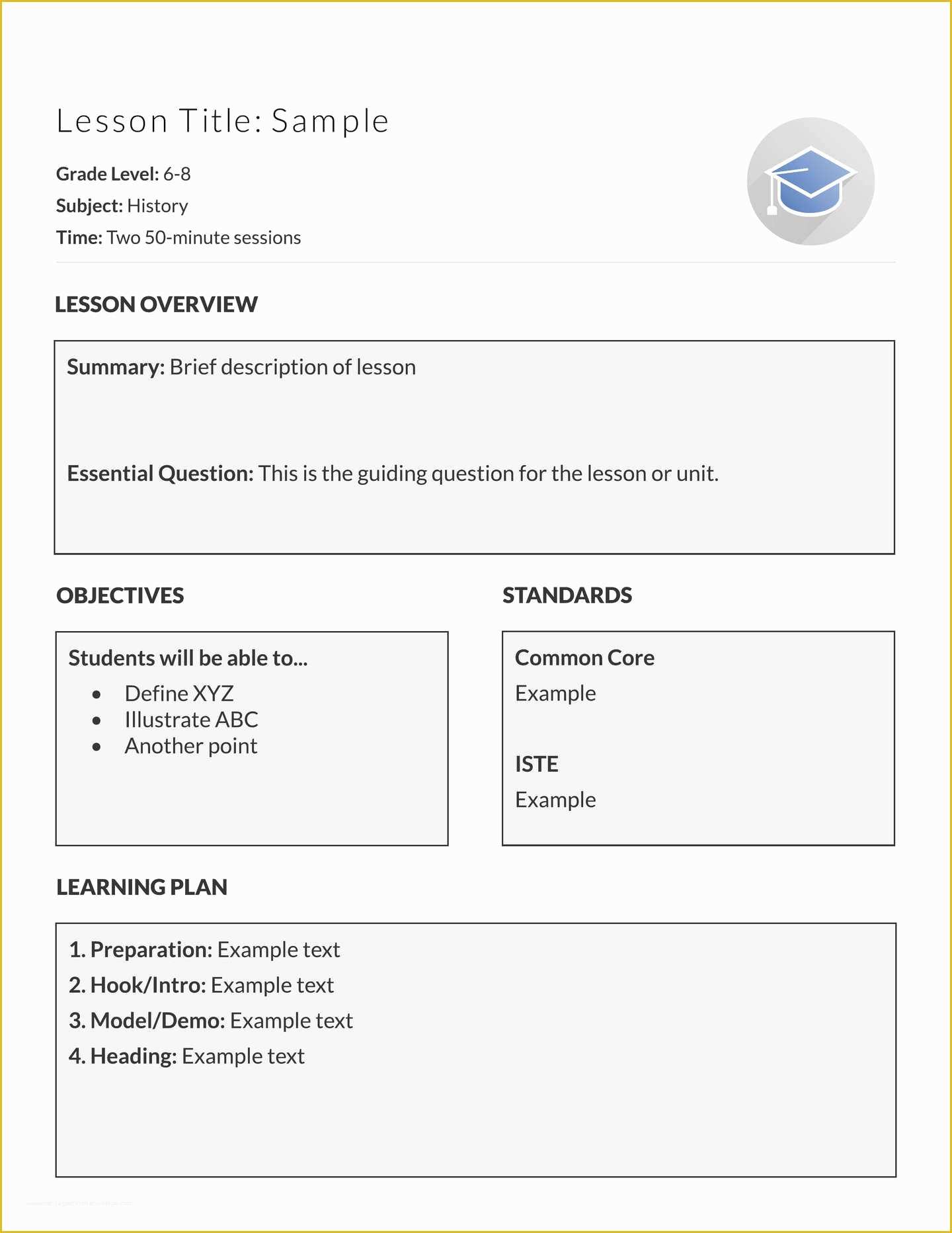 Free Lesson Plan Templates Of 5 Free Lesson Plan Templates & Examples Lucidpress