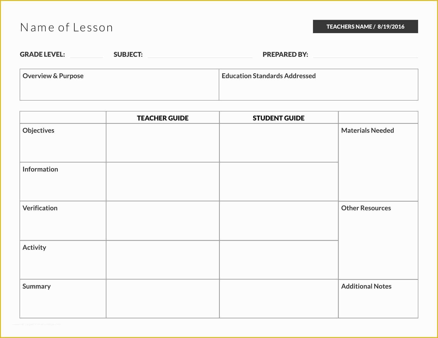Free Lesson Plan Templates Of 5 Free Lesson Plan Templates & Examples Lucidpress