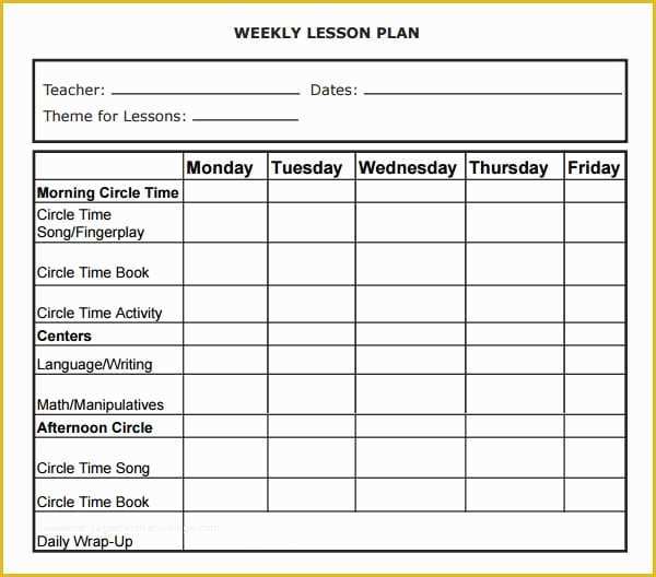 Free Lesson Plan Templates Of 5 Free Lesson Plan Templates Excel Pdf formats