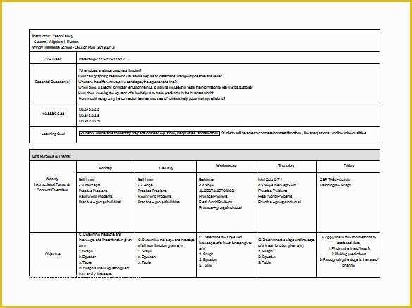 Free Lesson Plan Templates Of Middle School Lesson Plan Template 7 Free Word Excel