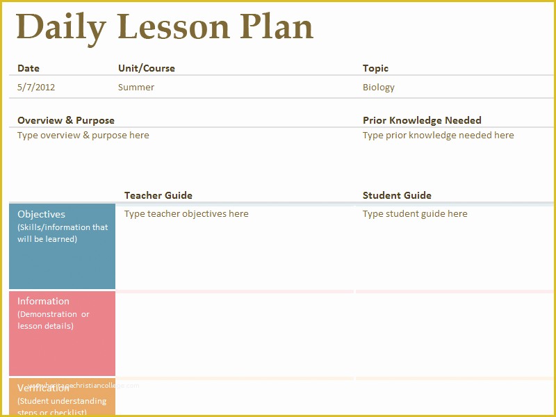 Free Lesson Plan Templates Of Printable Lesson Plan Template Free to