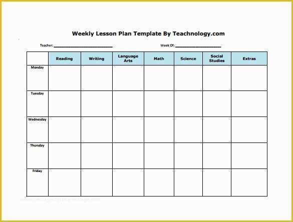 Free Lesson Plan Templates Of Weekly Lesson Plan Template 9 Free Sample Example