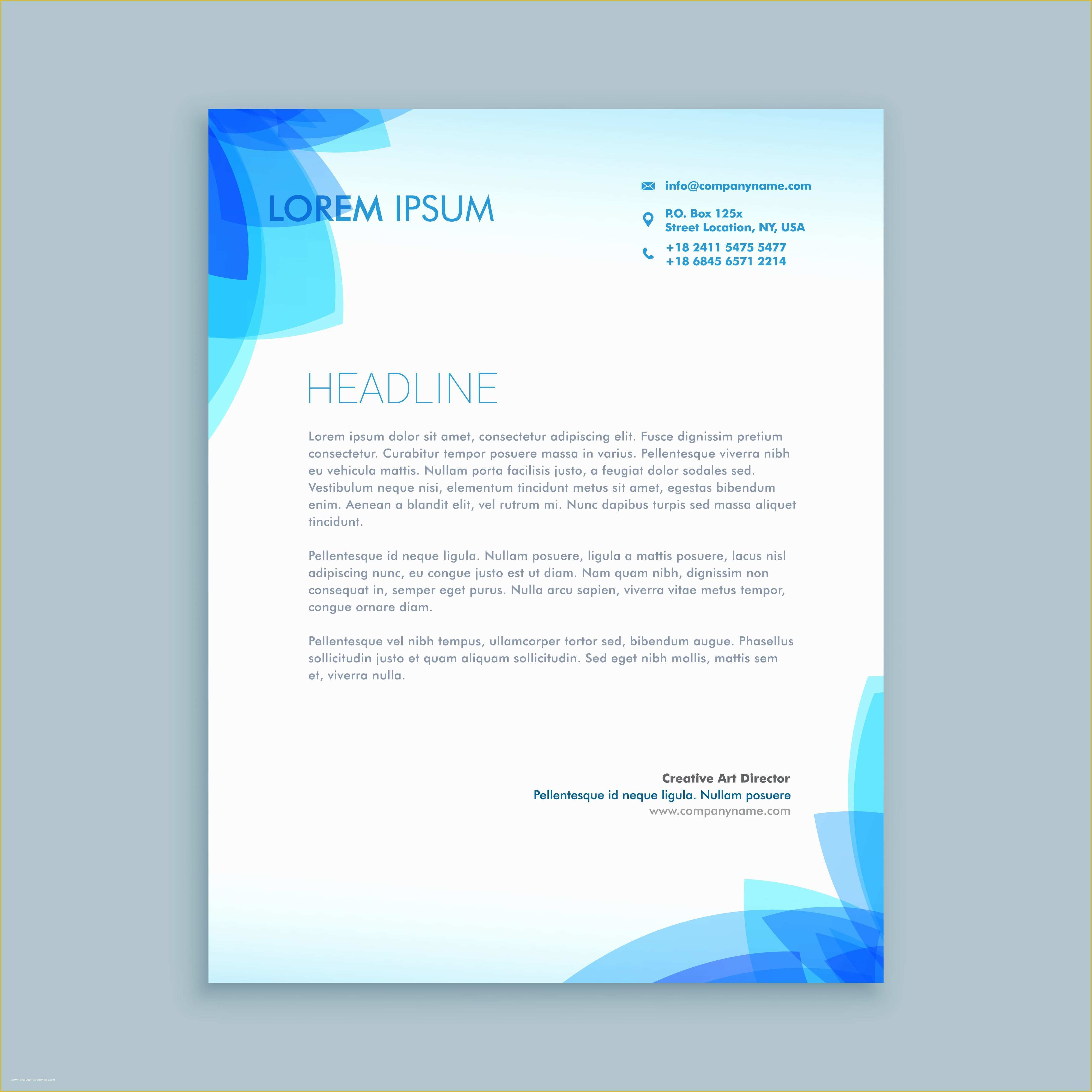 Free Letter Design Templates Of Creative Business Letter Template Vector Design
