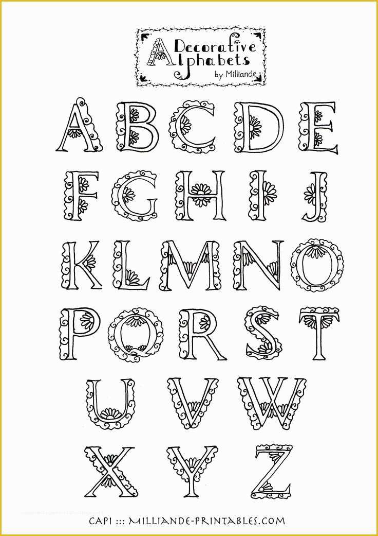 Free Letter Design Templates Of Decorative Alphabets for Illustrated Lettering Styles