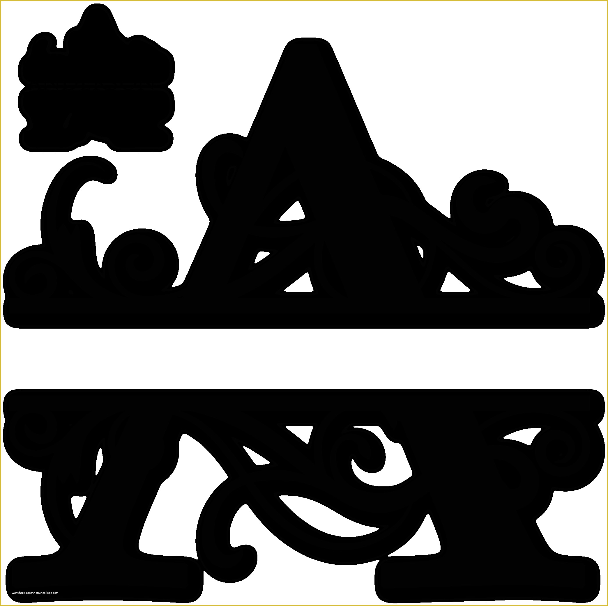 Free Letter Design Templates Of "a" Split Monogram Silhouette Graphics