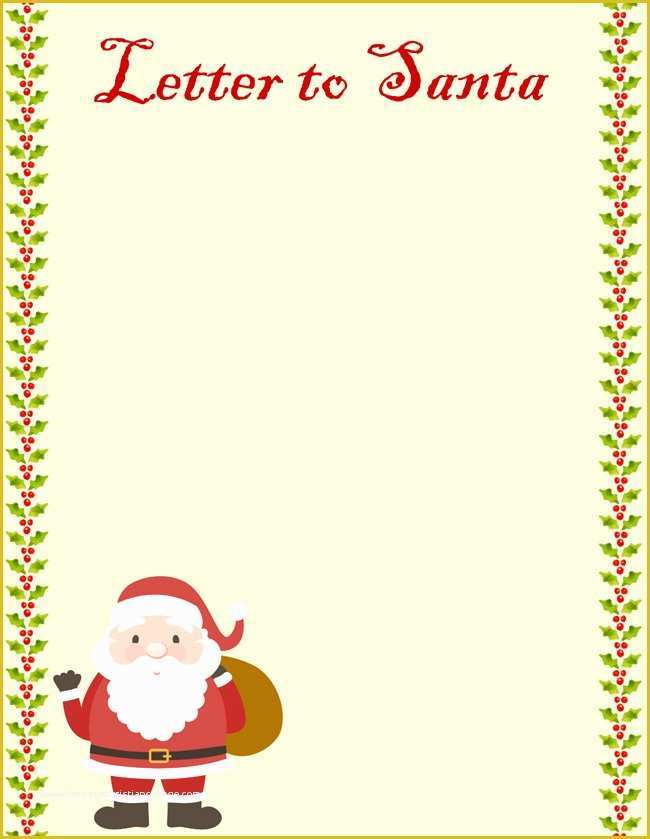 Free Letter From Santa Template Word Of 20 Free Letter to Santa Templates for Kids to Write Wishes